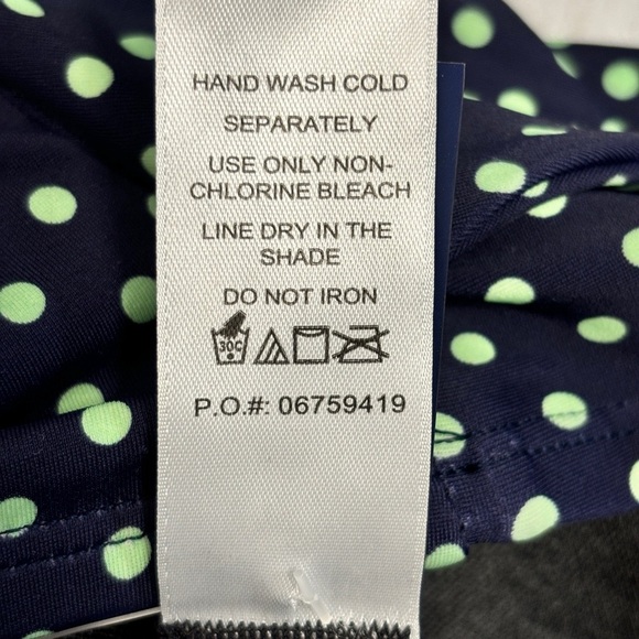 NWT Swimsuits for all Retro Polka Dot Halter Skirted One Piece Swimsuit 12 Navy - Picture 3 of 7